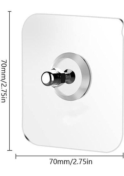 Kendinden Yapışkanlı Vida, 20'li Set, 6 kg Taşıma Kapasiteli, 60X60MM Şeffaf