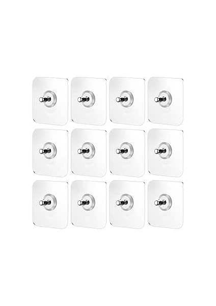 Kendinden Yapışkanlı Vida, 20'li Set, 6 kg Taşıma Kapasiteli, 60X60MM Şeffaf
