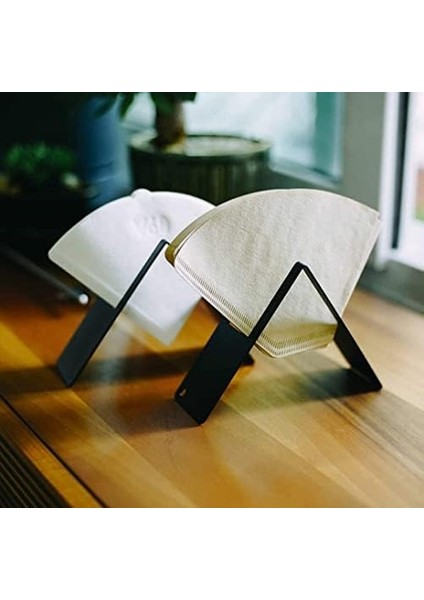 Filtre Kahve Kağıdı Tutucu Stand Aparatı Dekoratif Metal Peçetelik, Siyah