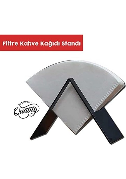 Filtre Kahve Kağıdı Tutucu Stand Aparatı Dekoratif Metal Peçetelik, Siyah