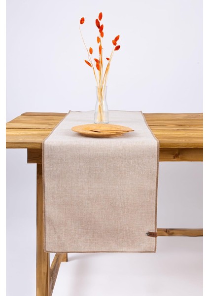 | Keten Görünümlü Runner 35 x 120 cm (Bej)
