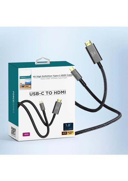 Type-C To 4K HDMI Görüntü Aktarım Kablosu 1.8 mt Gold