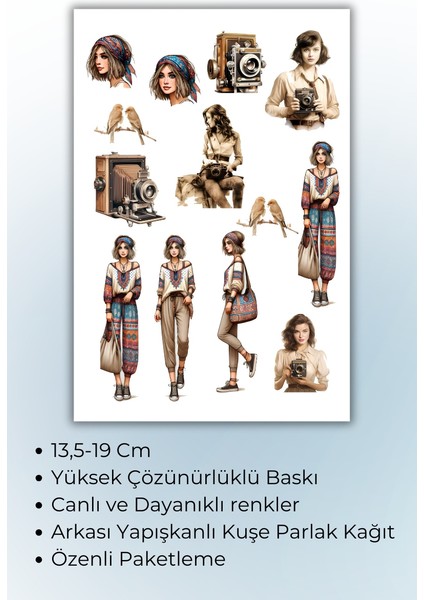 Genç Kız Temalı Sticker Planner Ajanda Bullet Journal Için Uygun fiyatları