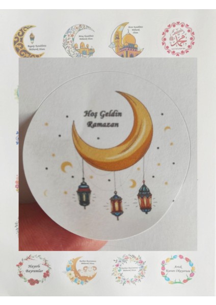 48 Adet 4 cm Hoş Geldin Ramazan Baskılı Etiket Sticker