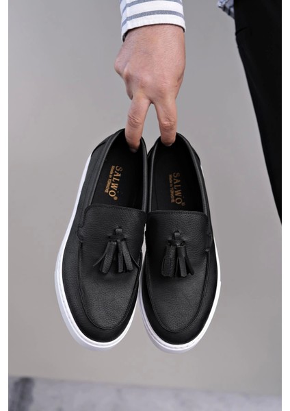 SLW153 Bloom Bağcıksız Püsküllü Cilt Erkek Günlük Spor Klasik Ayakkabı Bt - Siyah fırsatları