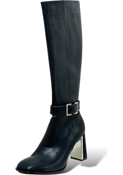 Krıste Bell 1188 Siyah Cilt Bot Ayakkabı