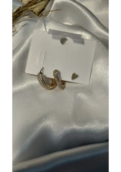 Gold Üçlü Vıp Küpe