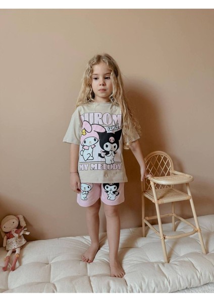 Wikiboom Kuromi T-Shirt Şort Kız Takımı %100 Pamuklu fiyatları