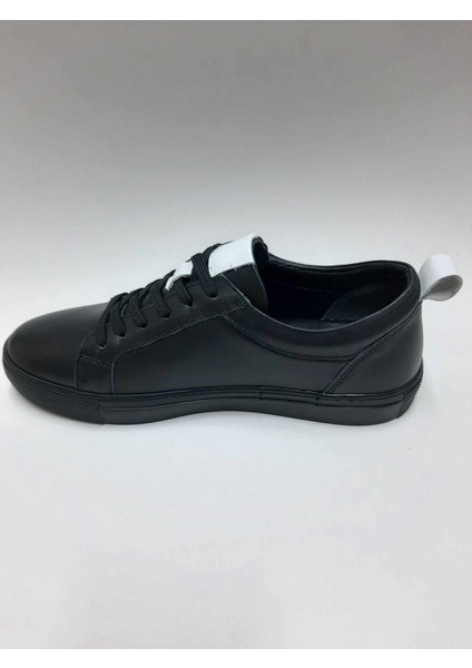 Deri Bağcıklı Siyah Günlük Hafif Sneaker Yazlık Erkek Ayakkabı C-810405VTTO