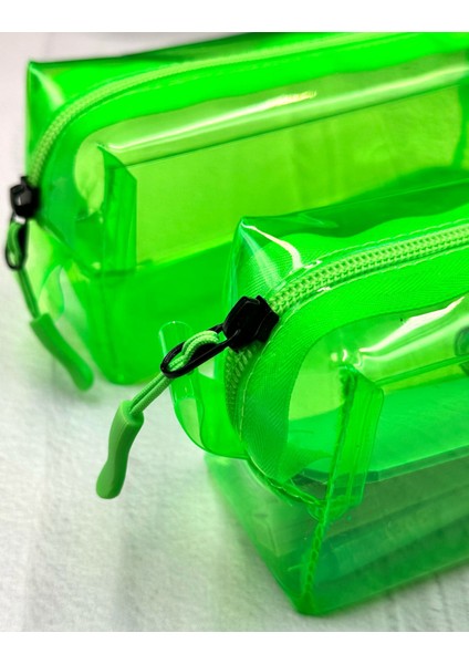 Yeşil Şeffaf Xl Çok Amaçlı Kalem Kutusu Makyaj Çantası Kalemlik fiyatları