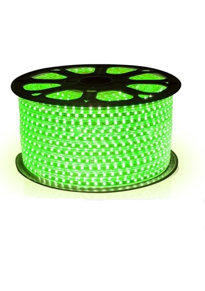 Hortum Esnek Şerit LED Yeşil Işık 220V Fış/1,2,3,4,5,7,10,15,20,25,30 Metre