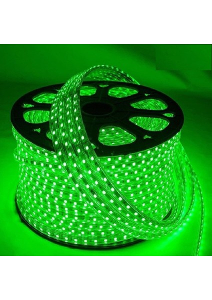 Hortum Esnek Şerit LED Yeşil Işık 220V Fış/1,2,3,4,5,7,10,15,20,25,30 Metre