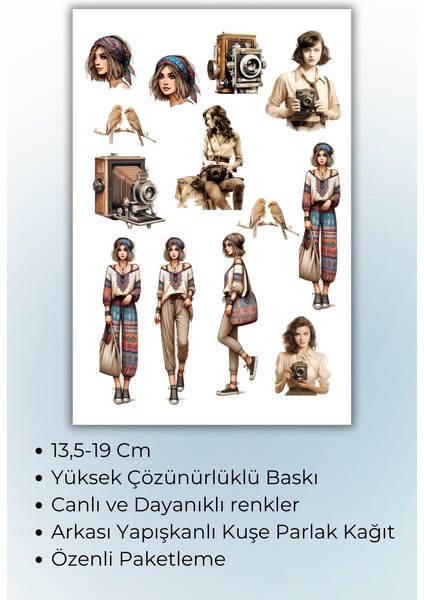 Genç Kız Temalı 2 Li Set Sticker Planner Ajanda Bullet Journal Için Uygun fiyatları