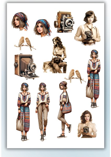 Genç Kız Temalı 2 Li Set Sticker Planner Ajanda Bullet Journal Için Uygun fırsatları