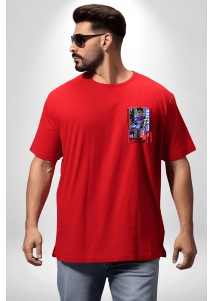 Astra Smoker Karakter Kadın Erkek Ön Minimal Sırt Baskılı Kırmızı Pamuklu Tişört modelleri