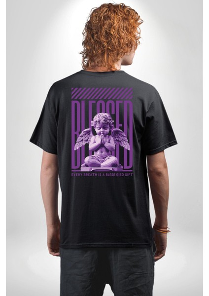 Bebek Roma Antik Heykel Her Nefes Kadın Erkek Ön Minimal Sırt Baskılı Siyah Pamuklu Tişört fiyatları