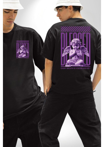 Bebek Roma Antik Heykel Her Nefes Kadın Erkek Ön Minimal Sırt Baskılı Siyah Pamuklu Tişört fırsatları