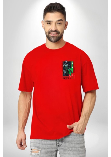 Viper Smoker Karakter Kadın Erkek Ön Minimal Sırt Baskılı Kırmızı Pamuklu Tişört modelleri