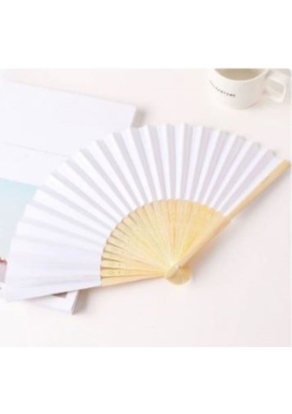 Bambu Kağıt Beyaz Yelpaze