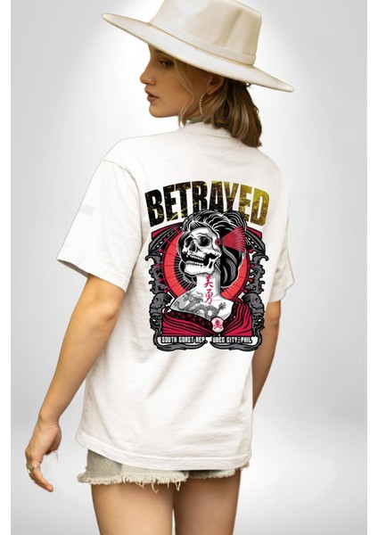 Japon Dövmeli Iskelet Kadın Kadın Erkek Ön Minimal Sırt Baskılı Beyaz Pamuklu Tişört fiyatları