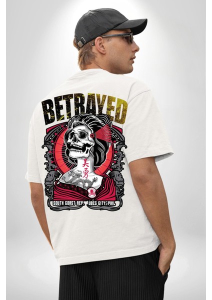 Japon Dövmeli Iskelet Kadın Kadın Erkek Ön Minimal Sırt Baskılı Beyaz Pamuklu Tişört indirimleri