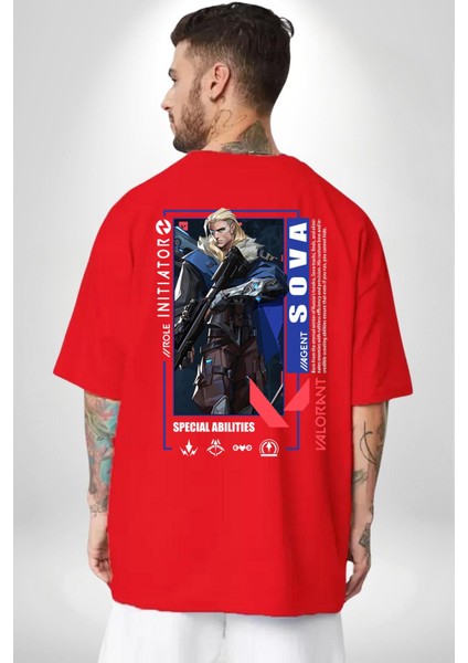 Sova Öncü Karakter Kadın Erkek Ön Minimal Sırt Baskılı Kırmızı Pamuklu Tişört fiyatları