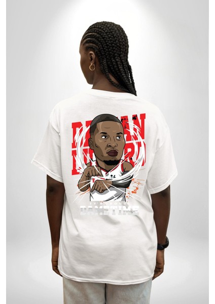 Dwayne Wade Basketbol Yıldızı Kadın Erkek Ön Minimal Sırt Baskılı Beyaz Pamuklu Tişört indirimleri