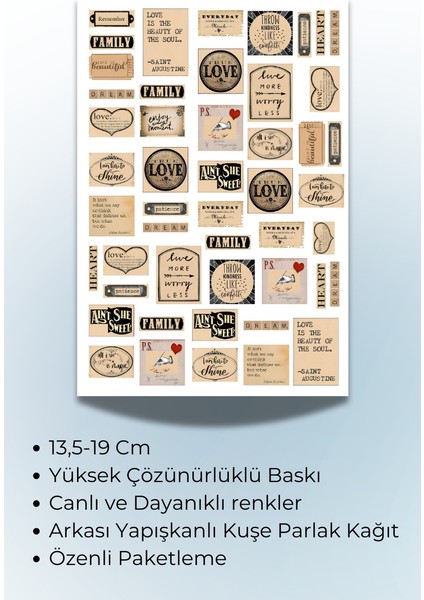 Vintage Temalı Sticker Planner Ajanda Bullet Journal Için Uygun fiyatları