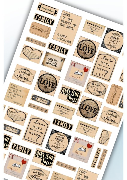 Vintage Temalı Sticker Planner Ajanda Bullet Journal Için Uygun modelleri