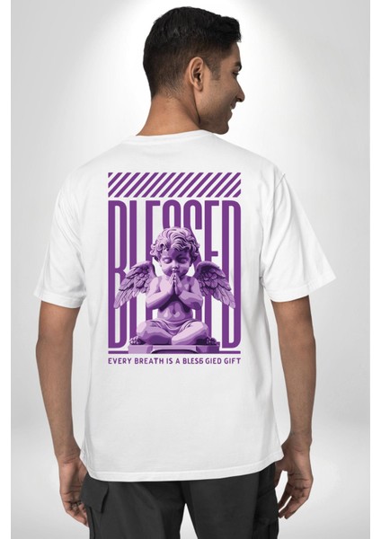 Bebek Roma Antik Heykel Her Nefes Kadın Erkek Ön Minimal Sırt Baskılı Beyaz Pamuklu Tişört fiyatları