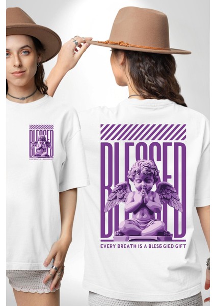 Bebek Roma Antik Heykel Her Nefes Kadın Erkek Ön Minimal Sırt Baskılı Beyaz Pamuklu Tişört fırsatları