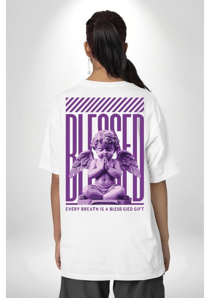 Bebek Roma Antik Heykel Her Nefes Kadın Erkek Ön Minimal Sırt Baskılı Beyaz Pamuklu Tişört indirimleri