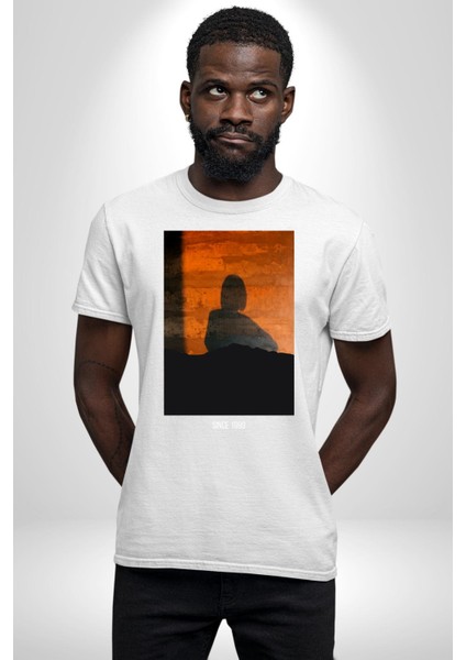 Yaz Akşamı Retro Tarz Kadın Erkek Ön Baskılı Beyaz Pamuklu Tişört Penye Klasik indirimleri