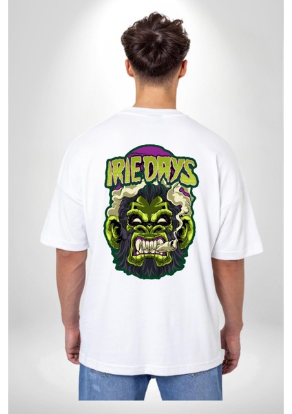 Zombi Dehşet Günleri Kadın Erkek Ön Minimal Sırt Baskılı Beyaz Pamuklu Tişört fiyatları