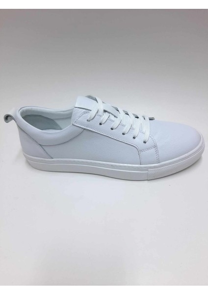 Deri Bağcıklı Beyaz Günlük Hafif Sneaker Yazlık Erkek Ayakkabı C-810405VTTO