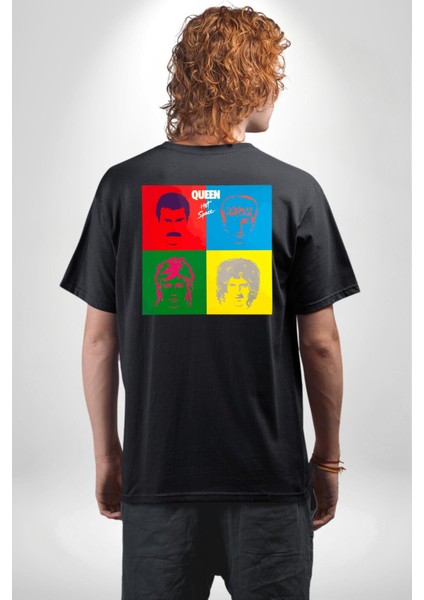 Queen Bohemian Rhapsody Efsane Rock Kadın Erkek Ön Minimal Sırt Baskılı Siyah Pamuklu Tişört fiyatları