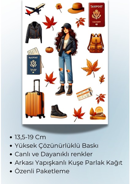 Seyahat Temalı Sticker Planner Ajanda Bullet Journal Için Uygun fiyatları