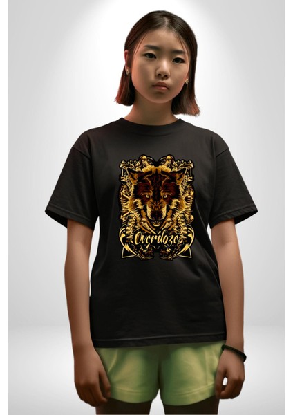 Overdoze Kurt Kemik Kadın Erkek Ön Baskılı Siyah Pamuklu Tişört Penye Klasik fırsatları