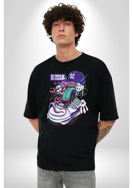 Çok Taze Çok Temiz Müzisyen Ayakkabı Kadın Erkek Ön Baskılı Siyah Pamuklu Tişört Penye Klasik fiyatları
