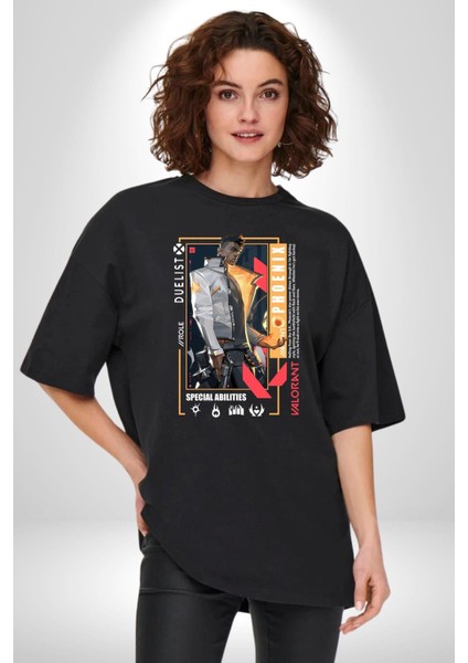 Phoenix Düellocu Karakter Kadın Erkek Ön Baskılı Siyah Pamuklu Tişört Penye Klasik indirimleri