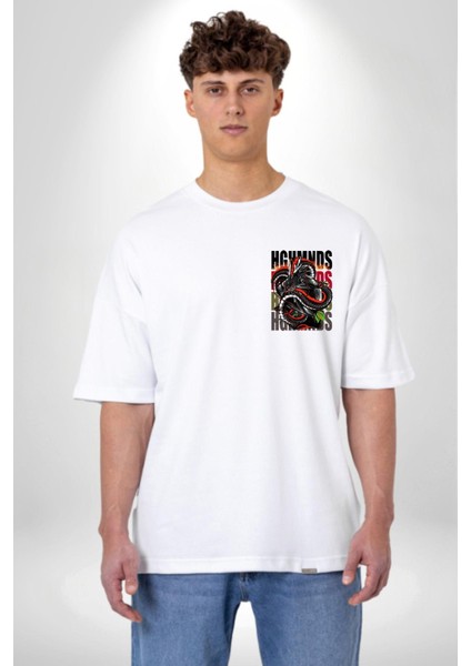 Italyan Motoru ve Ejderha Kadın Erkek Ön Minimal Sırt Baskılı Beyaz Pamuklu Tişört modelleri