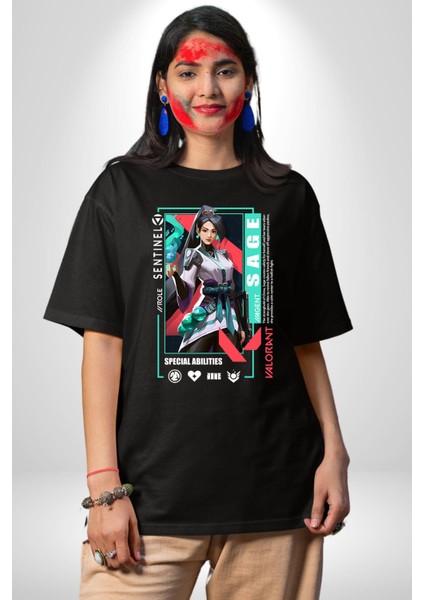 Sage Healer Karakter Kadın Erkek Ön Baskılı Siyah Pamuklu Tişört Penye Klasik fiyatları