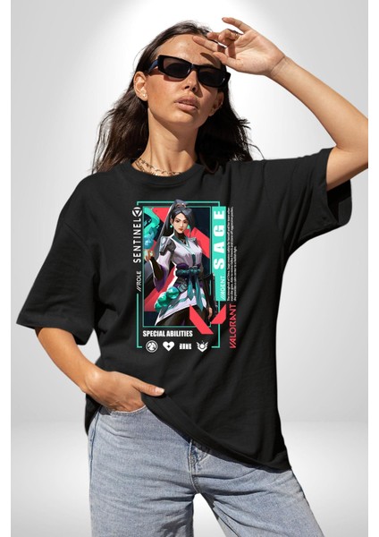 Sage Healer Karakter Kadın Erkek Ön Baskılı Siyah Pamuklu Tişört Penye Klasik indirimleri