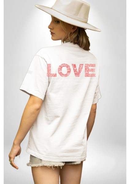 Aşk Hayatı Tatlı Kılan Gizli Bileşendir Kadın Erkek Ön Minimal Sırt Baskılı Beyaz Pamuklu Tişört fiyatları