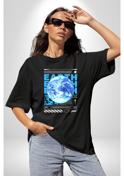 Dünya Tekno Sokak Tarzı Kadın Erkek Ön Baskılı Siyah Pamuklu Tişört Penye Klasik fırsatları