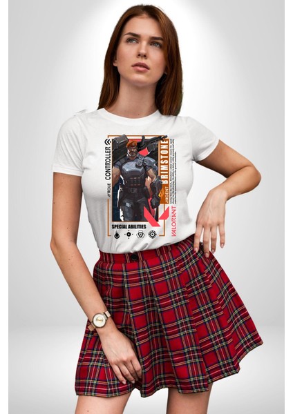 Brimstone Smoker Karakter Kadın Erkek Ön Baskılı Beyaz Pamuklu Tişört Penye Klasik indirimleri