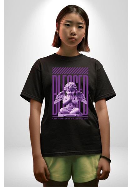 Bebek Roma Antik Heykel Her Nefes Kadın Erkek Ön Baskılı Siyah Pamuklu Tişört Penye Klasik modelleri