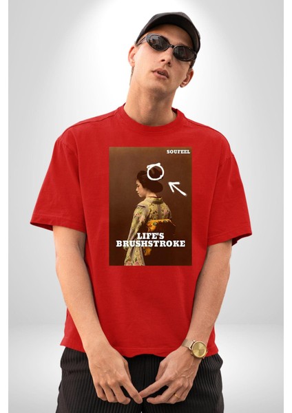 Doğal Yaşam King Kong Savaşçı Kadın Erkek Ön Baskılı Kırmızı Pamuklu Tişört Penye Klasik fiyatları