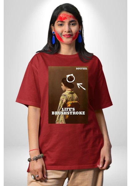 Doğal Yaşam King Kong Savaşçı Kadın Erkek Ön Baskılı Kırmızı Pamuklu Tişört Penye Klasik modelleri