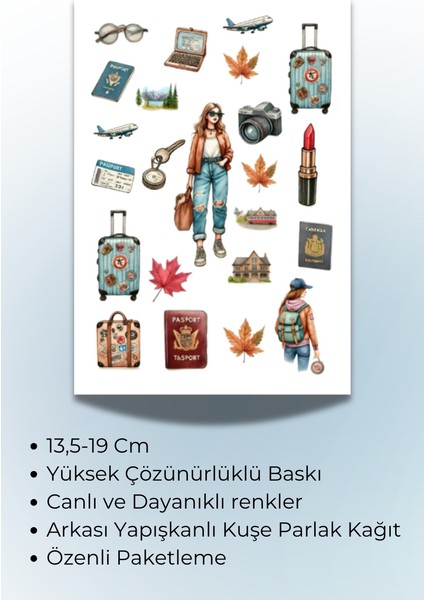 Seyahat Temalı Sticker Planner Ajanda Bullet Journal Için Uygun fiyatları